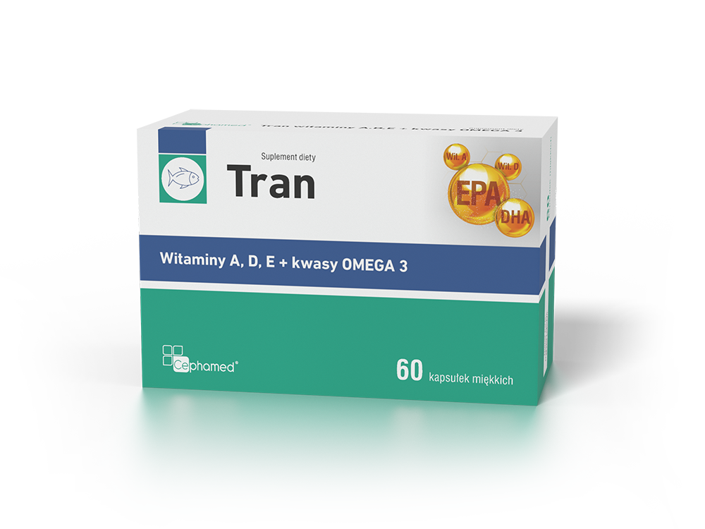 Tran witaminy A,D,E+ kwasy omega 3
